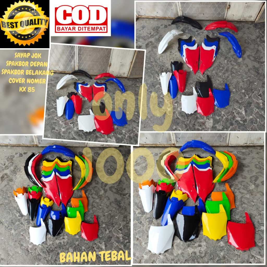 BODY SET GTX KX 85 4ITEM PLAT NOMER SAYAP JOK SPAKBOR DEPAN BELAKANG NUMBER PLATE SIDE PANEL SLEBOR 