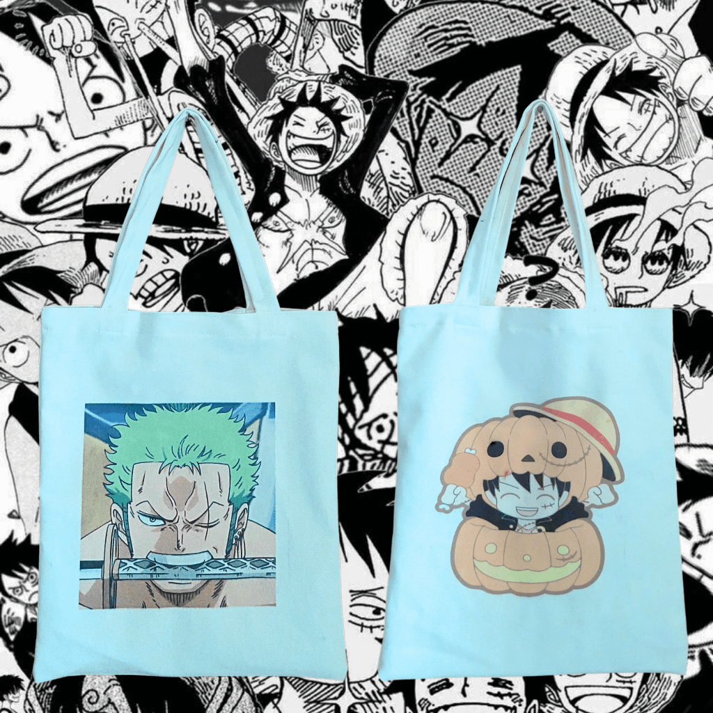 Tas Totebag Kanvas Tebal  Anime One Piece Monkey D luffy Wibu By Shafiyyah.sarban
