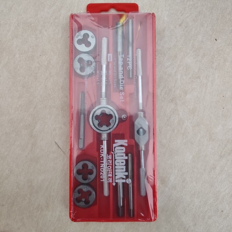 Snai Senai Hand Die Tap Ulir Drat Luar Dalam Set 12 Pcs Kodenki