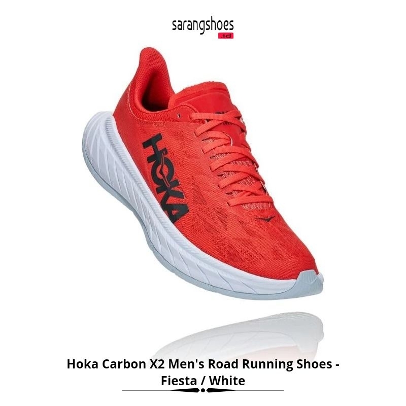 Hoka Carbon X2 Men's Road Running Shoes - Fiesta / White