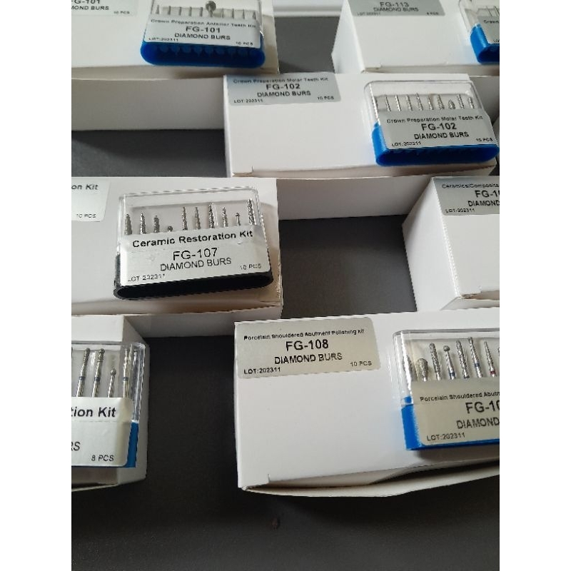 Dental Bur Diamond Preparasi Gigi Crown Molar Anterior Cavity Inlay Finishing Pedo Bur