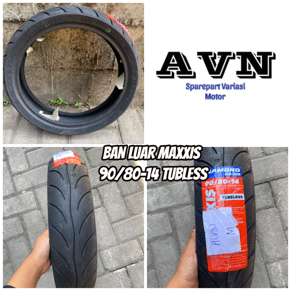 BAN LUAR DEPAN BELAKANG MATIC MAXXIS 90/80-14 TUBELESS || BAN LUAR MATIC MAXXIS 90/80-14 TUBLESS