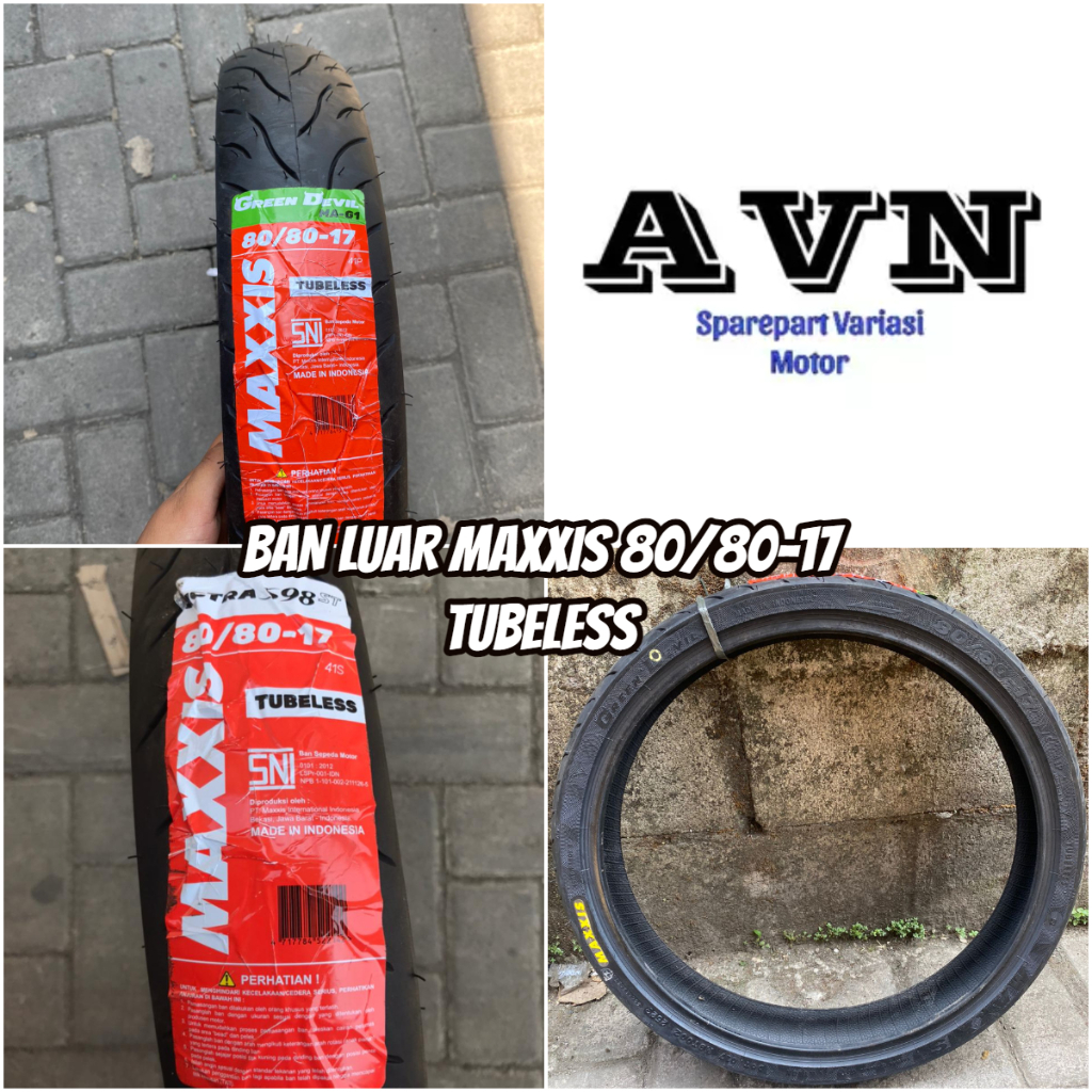 BAN LUAR MAXXIS 80/80 RING 17 TUBELESS || BAN LUAR MOTOR RING 17 MAXXIS 80/80-17 TUBLESS