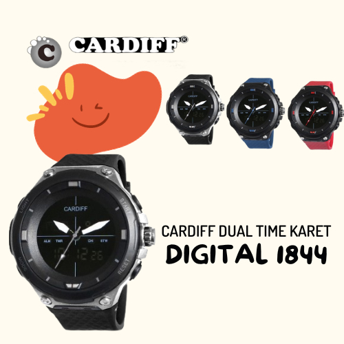 Jam Tangan Anti Air CARDIFF Dual Time 1844