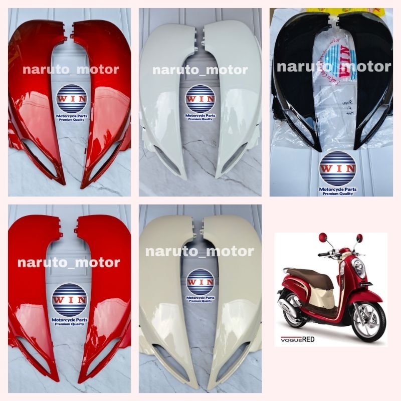 WIN - COVER BODY BELAKANG SCOOPY FI 2013 2014 2015 2016 HITAM MERAH PUTIH MERAH MAROON KREM