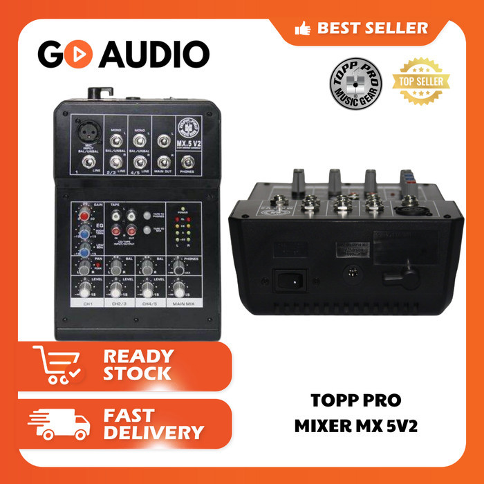 TOPP PRO | Mixer MX 5V2 Original | Mixer Audio 5 Channel Berkualitas