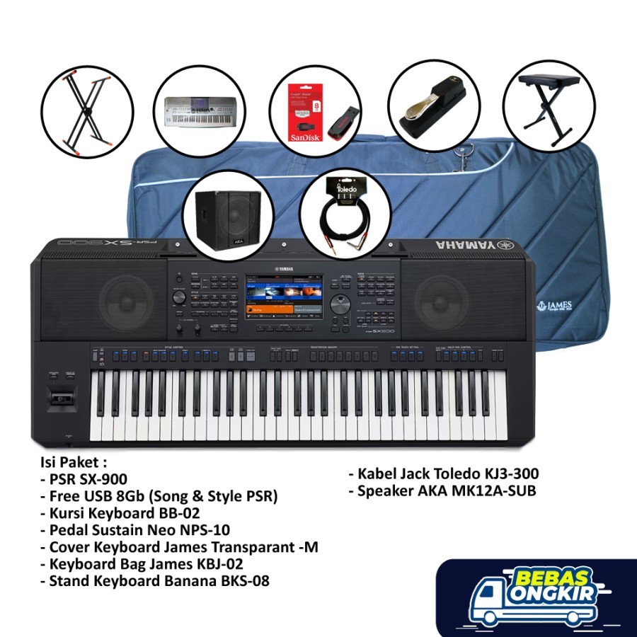 Paket Royal Keyboard Yamaha PSR SX-900 / Keyboard PSR SX 900 / SX900 - SATUAN