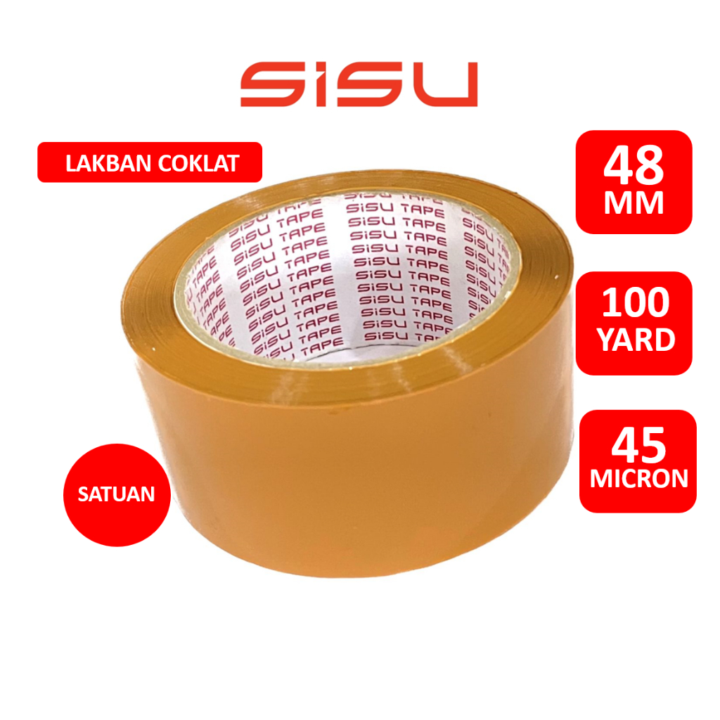 

Lakban OPP Tape / Lakban Coklat SISU Tape 48mm 100 Yard 2 Inch Tebal