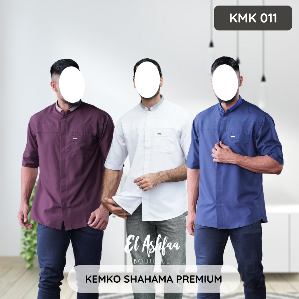 Kemko by Shahama | Kemeja Koko Putih Shahama  KMK-011 - El Ashfaa Boutique
