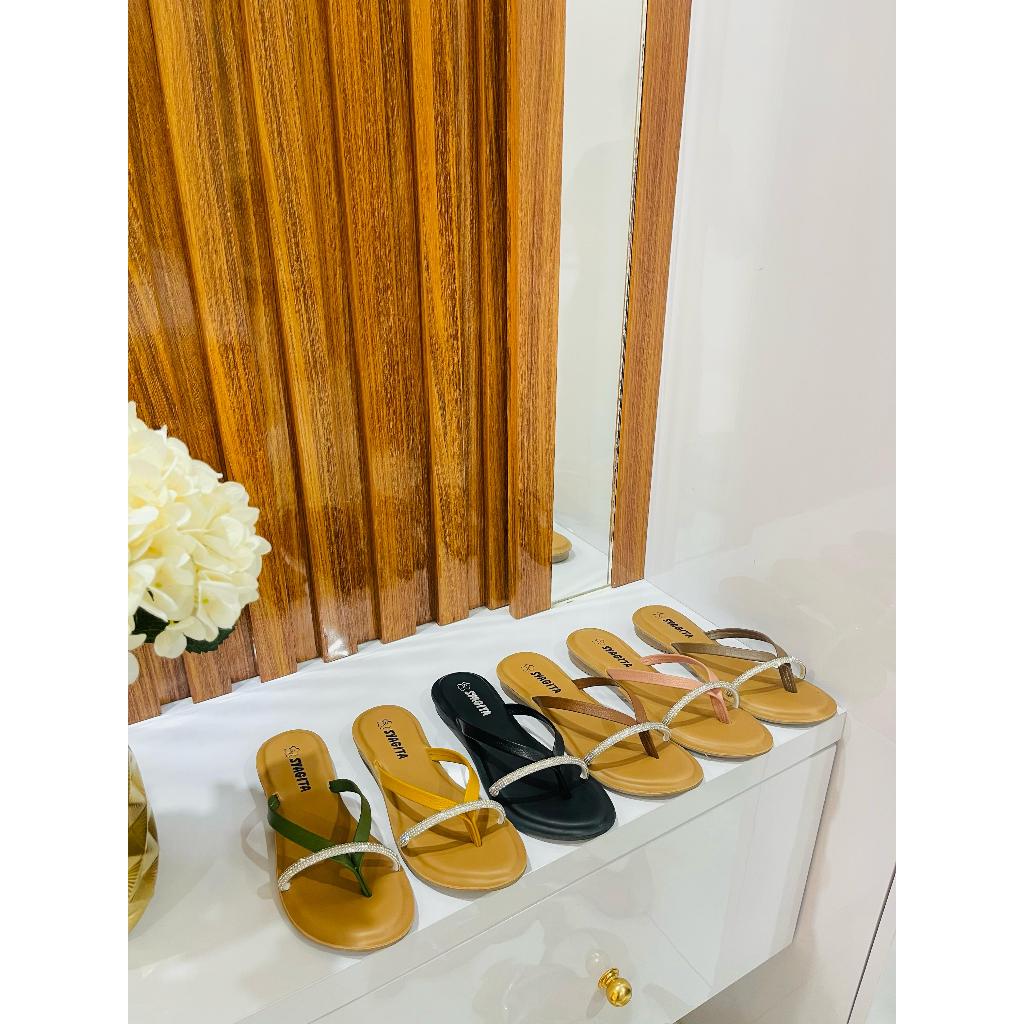 SANDAL KULIT WANITA MODEL CAPIT BLINK AQUILA - TOKO SYAGITA KULIT ASLI GARUT