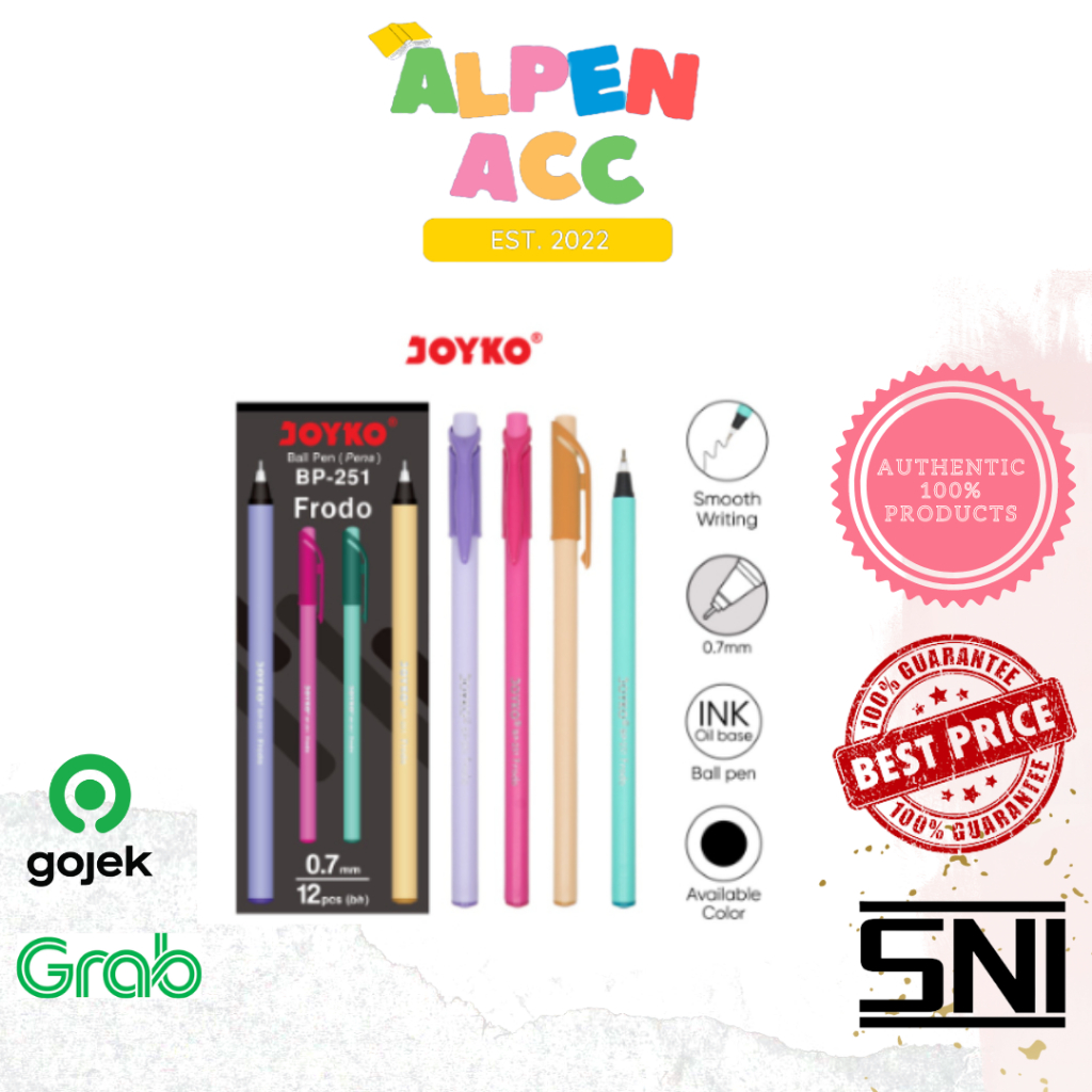 

JOYKO Ball Pen Pulpen Pena Joyko BP-251 Frodo 0.7 mm | 1PACK : 12PCS