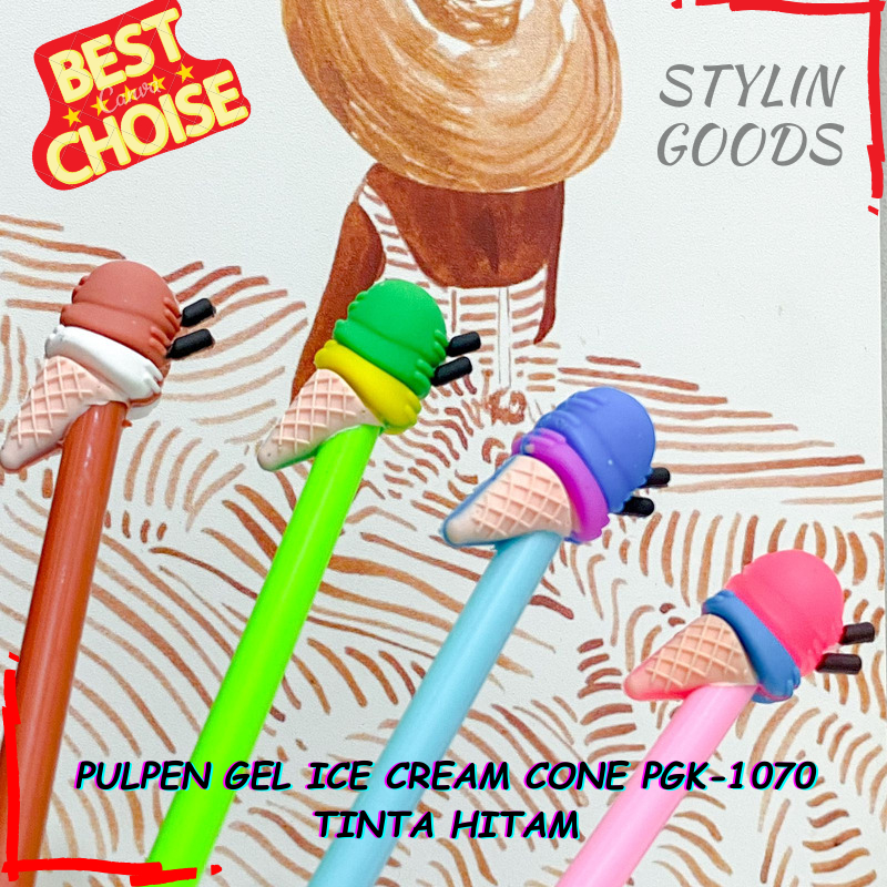 

PGK-1070 PULPEN GEL ICE CREAM CONE / BOLPEN PENA TINTA HITAM / TERBARU VARIAN 4 / 8 / 12 PCS PULPEN ICE CREAM CONE / ALAT TULIS SEKOLAH KANTOR MURAH BISA COD ( TINTA DI JAMIN NYATA )