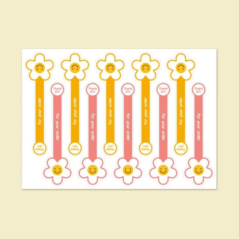 

( 5 Lembar = 50 Pcs ) Stiker Segel Label THANK YOU FOR YOU ORDER