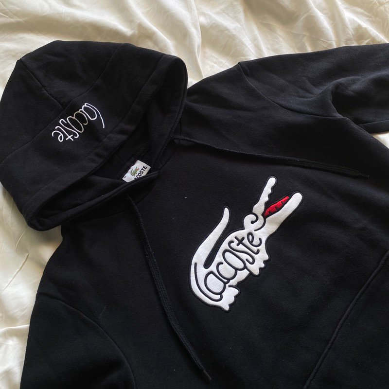 hoodie lacoste rare full bordir