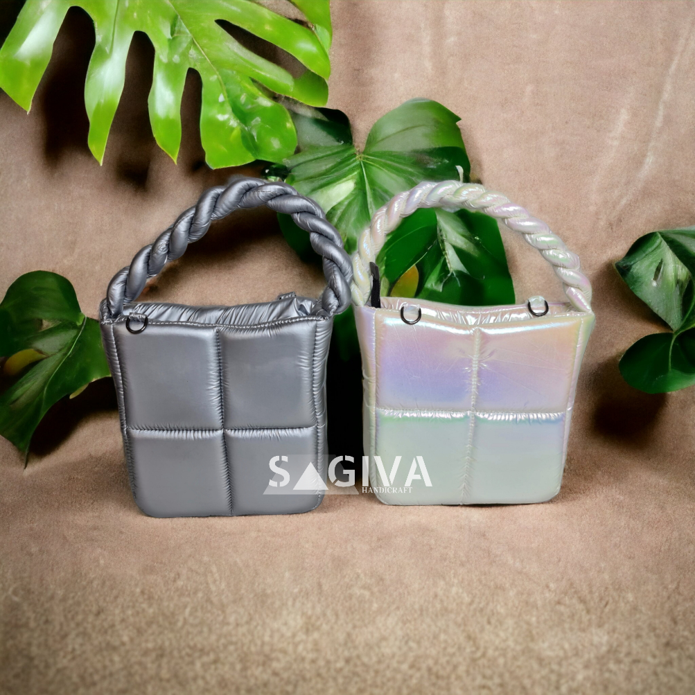 Tas Puffy Bag Kain Korea Mini Selempang dan Bahu