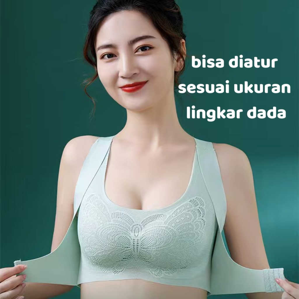 NEW ARRIVAL BRA PENGECANG PAYUDARA DAN MENEGAKKAN PUNGGUNG BELAKANG BAHAN SEAMLESS MOTIF KUPU KUPU