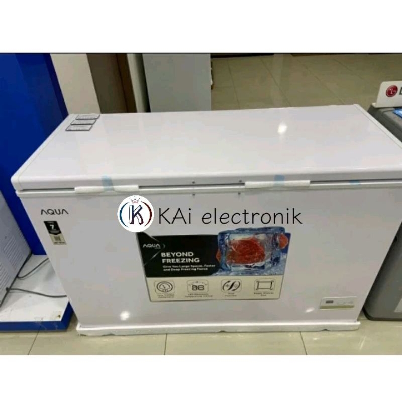 chest freezer AQUA 330 liter AQF305GC + sliding glass