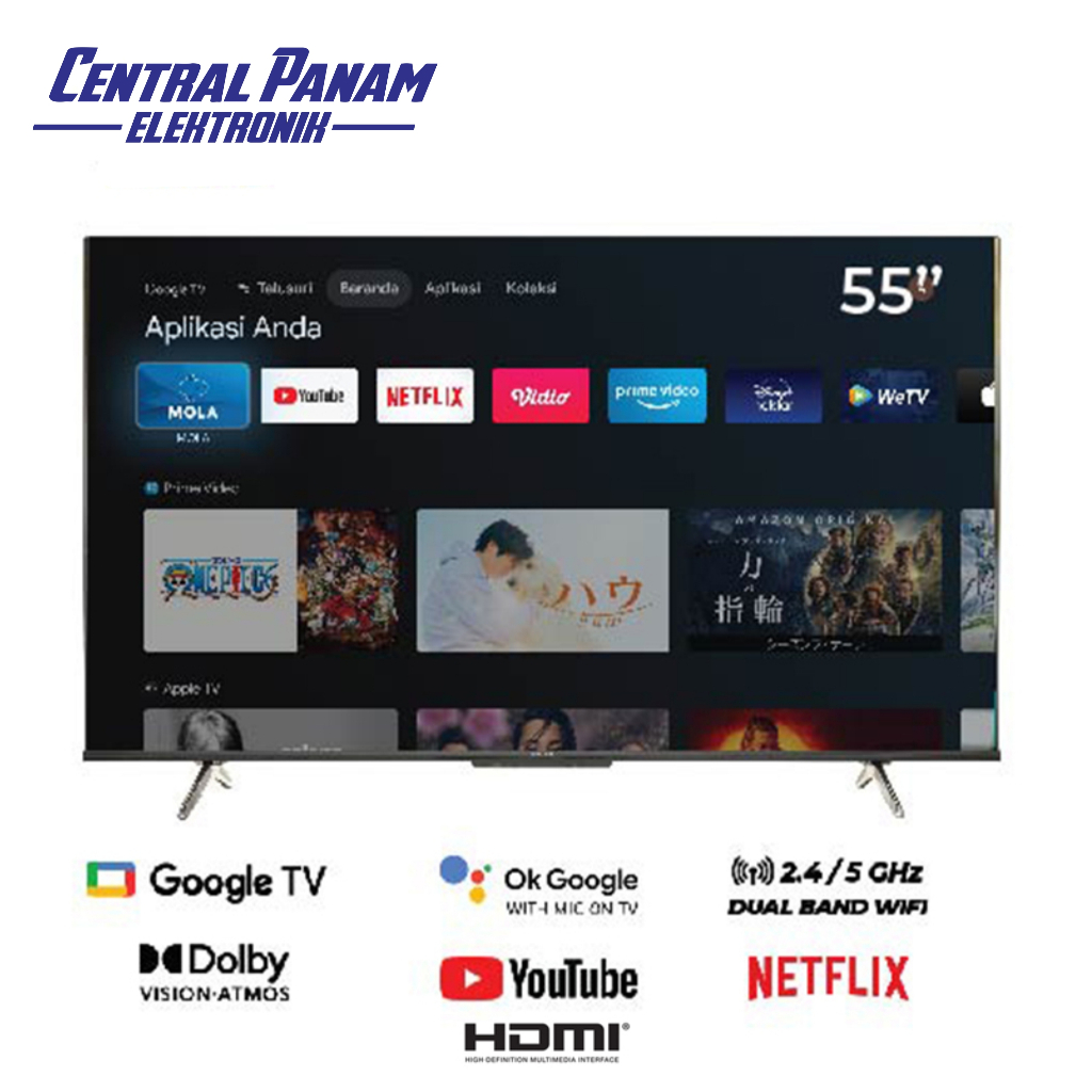 POLYTRON 4K UHD Smart Google TV 55 Inch Central Panam Elektronik