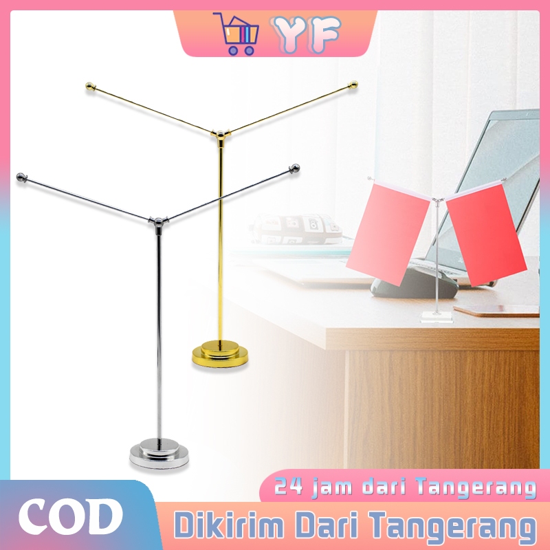 

Stand Tiang Bendera Meja Kecil Model Y Flag Pole Stainless Steel Y Stand Tiang 2 Bendera Meja