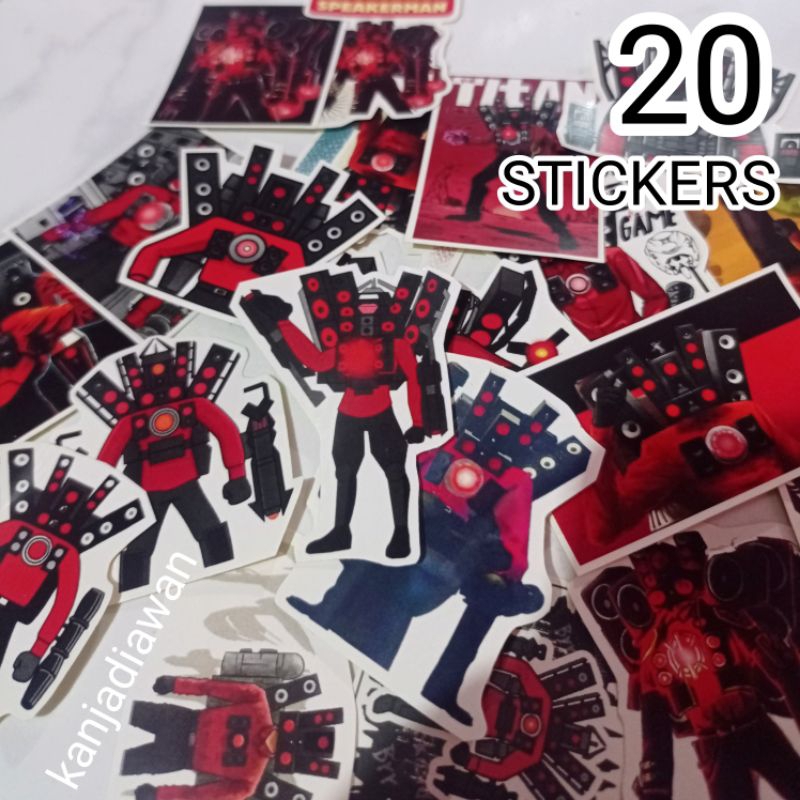 

Stiker Speaker Man 20pcs Skibidi Toilet Sticker Speakerman