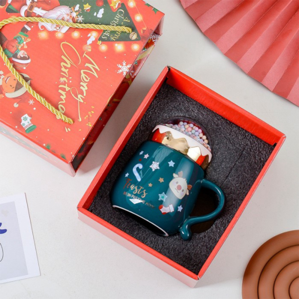 Unik Chrismast Gift Mug Natal / Hampers Mug Natal / Hampers Natal - Hijau Murah