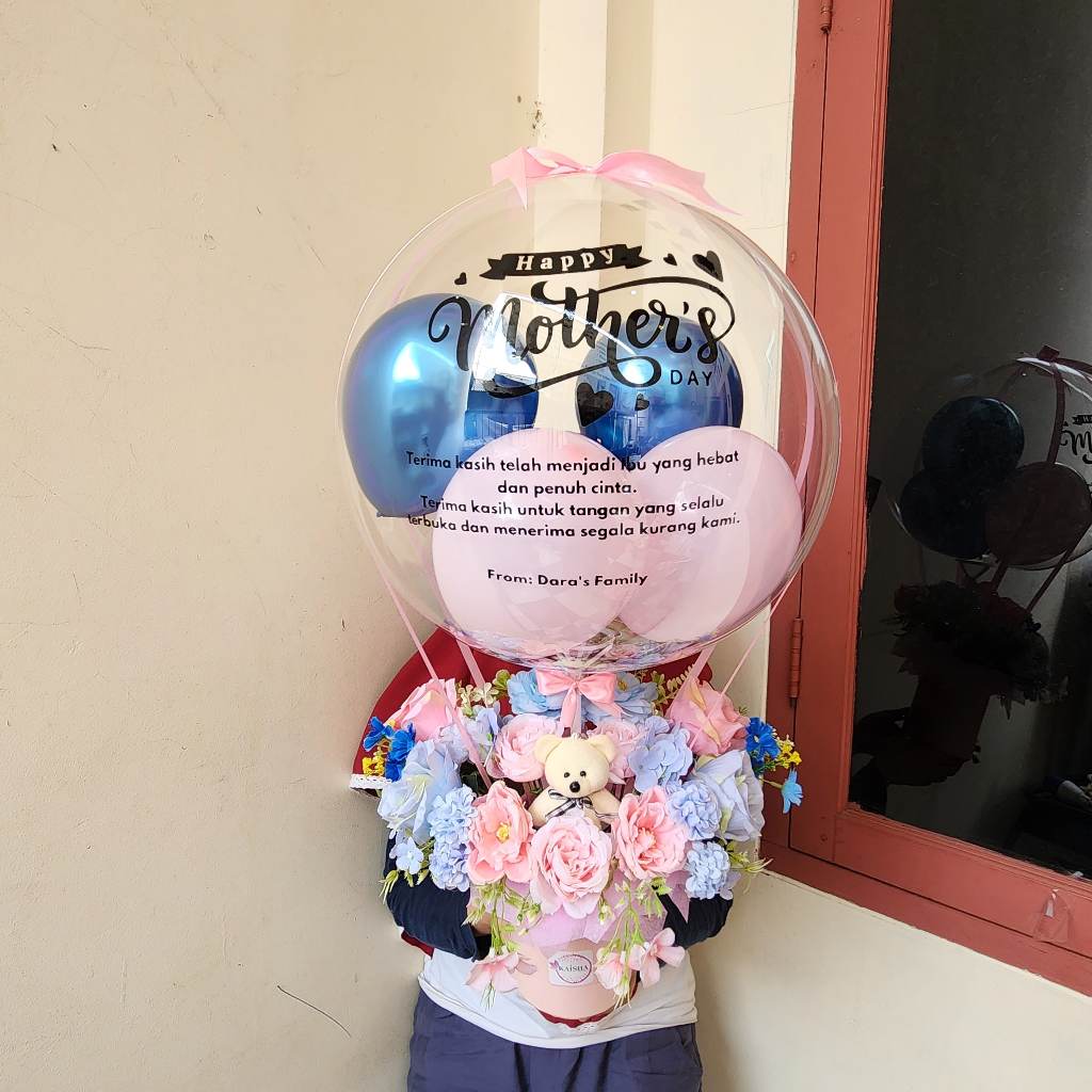 Promo Buket Balon Bunga Bucket Balon Bunga Boneka