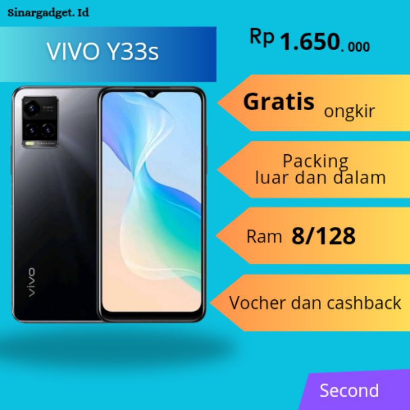 Vivo Y33s Ram 8/128 Second Original Bergaransi