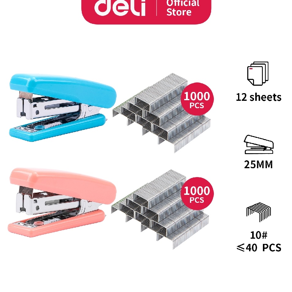 

Deli Stapler Sekolah Mini 1 dengan staples 4 Warna E254