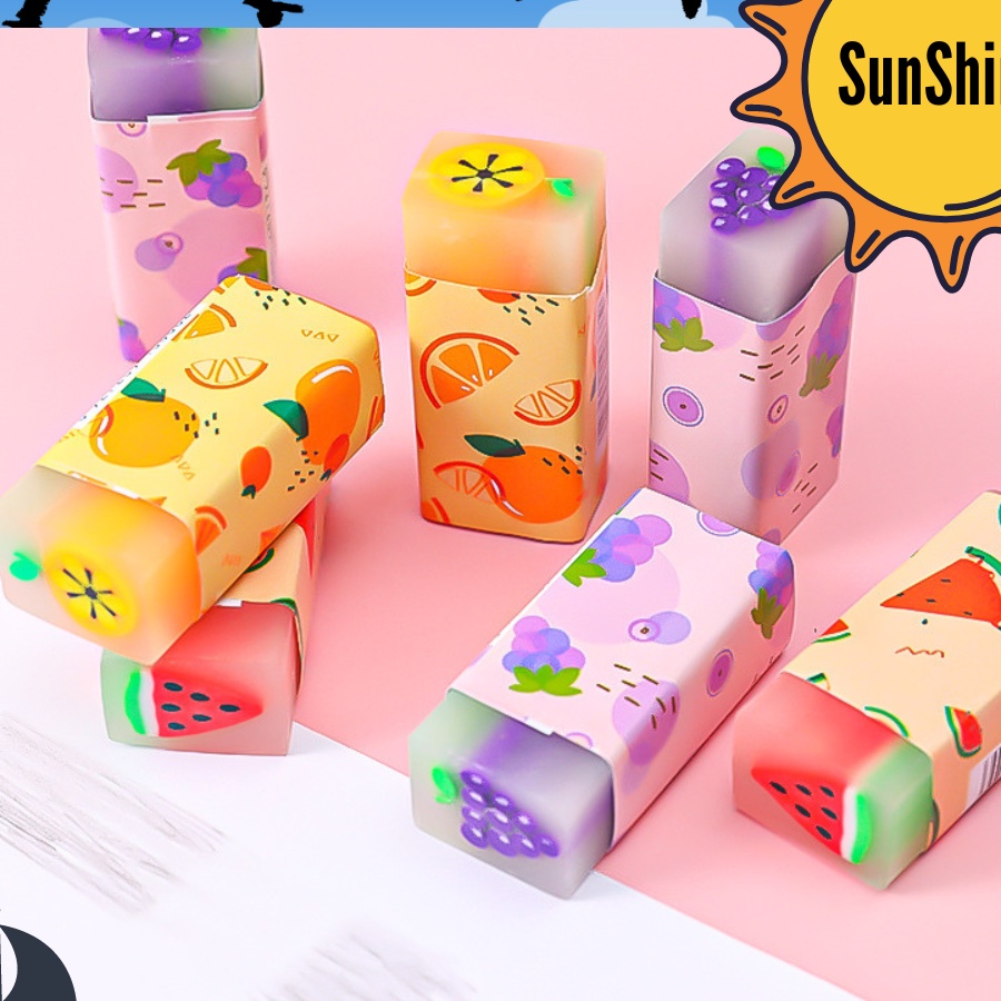 

Terkini Sunshine Fancy SELUSIN 12 Pcs Penghapus Karet Berbagai Motif Lucu