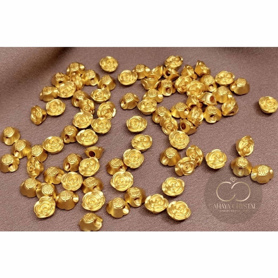 Penawaran Terbaik Tahun Ini Charm Mawar Emas Kadar 24k HK Hongkong 999 999 Mawar Normal  Mawar Besar