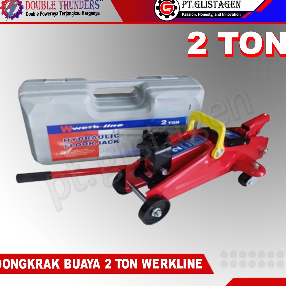 Stok Banyak WERKLINE Dongkrak Buaya 2 Ton Hidrolik  Hydraulic Floor Jack Werkline Murah
