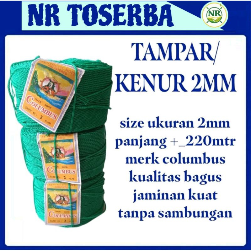 1ROLL KENUR 2MM COLUMBUS/ TALI TAMPAR 2MM TALI TAMBANG 2MM SEAGULL ORIGINAL/ TALI DADUNG TALI SAPI T