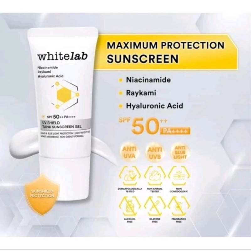 whitelab ub shield tank suncreen gel spf 50++