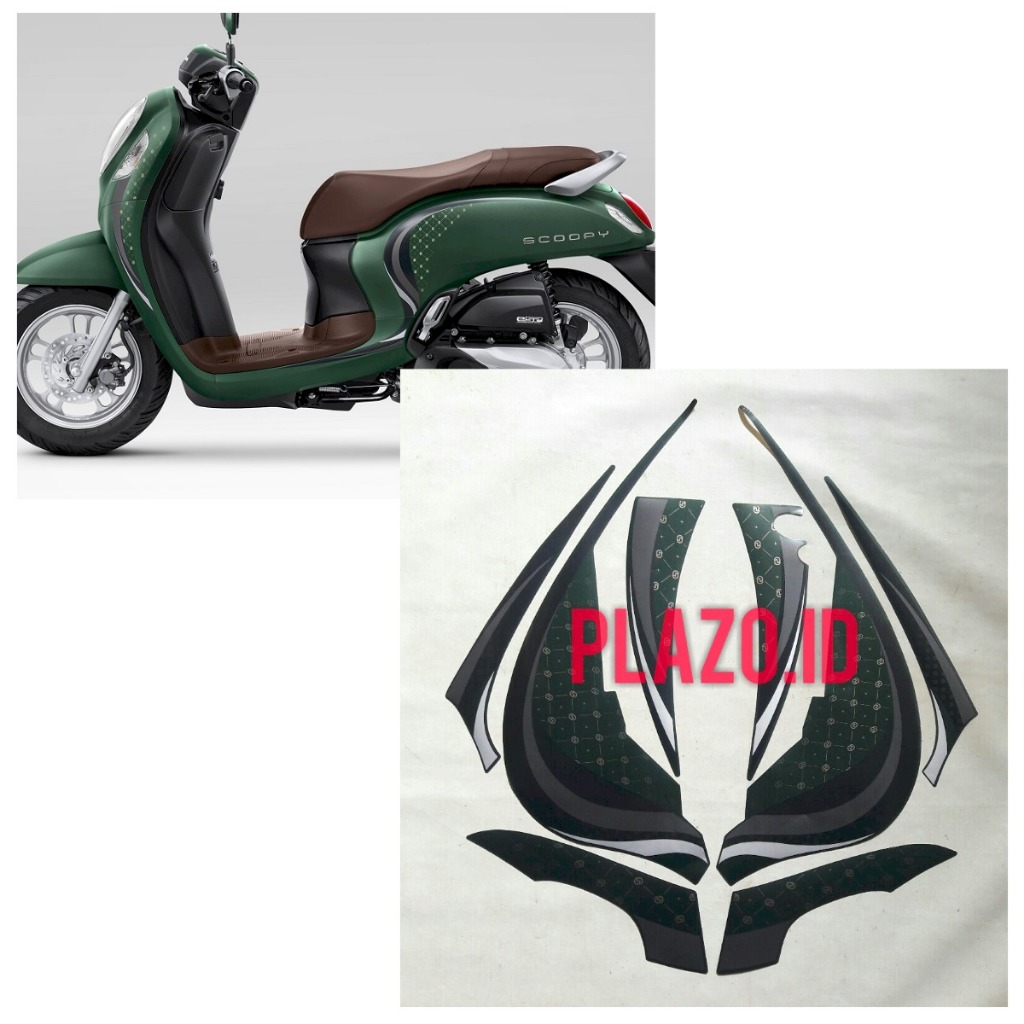 stiker motor striping honda scoopy stylish 2023 hijau