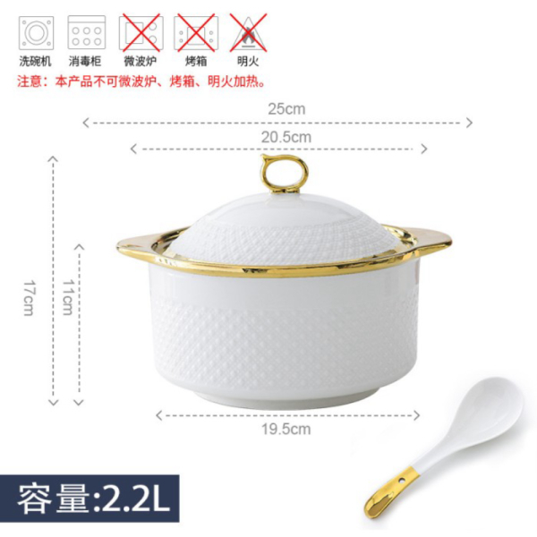 Promo Wadah Saji Keramik  Tutup / Panci Sop Keramik Mangkok Besar  Tutup - Tutup Keramik Diskon