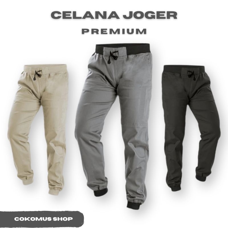 Celana Joger Panjang Jogger Pants Pria Polos Katun Lembut