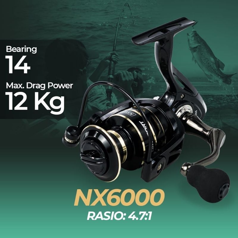 Reel Pancing Spinning Fishing Reel metal ratio 4.7:1 - NX6000 - NX4000 - NX2000