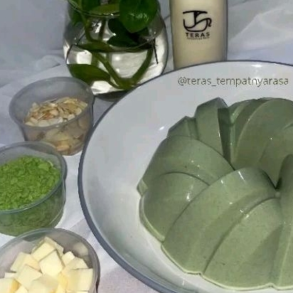 

kolam pudding matcha / teras pudding