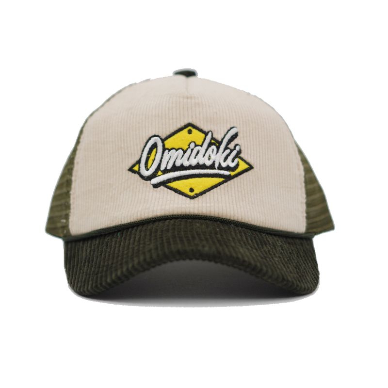 Topi Trucker Hat Corduroy Omidoki Army Cream