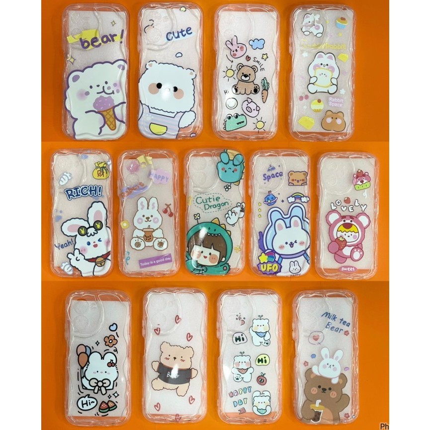 Silicone Case Samsung A04E A04 Samsung S21 FE Casing Corak Gelombang Bening
