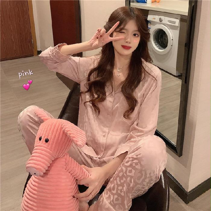 Piyama Baju Tidur Wanita setelan one set Baju Tidur Celana Panjang Lengan Panjang Wanita Korea Style