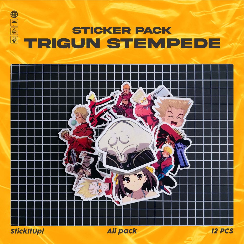 

COD✨ StickItUp Stiker Pack Anime Trigun Colorfull Keren Untuk Koper Laptop Skateboard