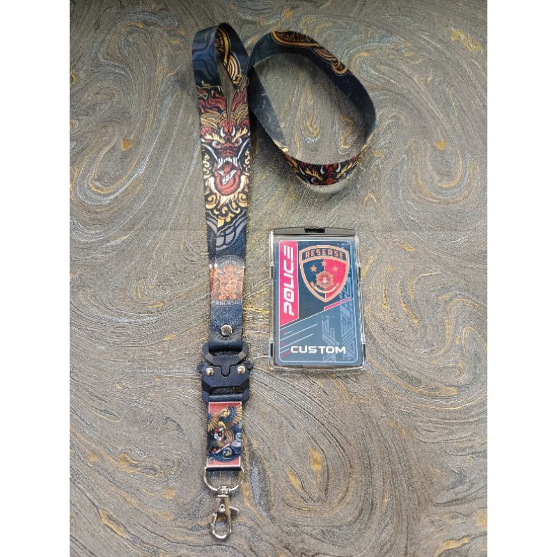 

lencana id card pvc lanyard print holder custom logo