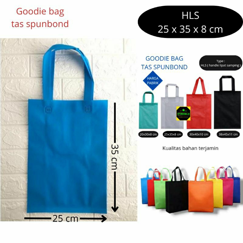 

Tas Spunbond TEBAL Goodie Bag Handle Lipat Samping ( HLS ) 25x35x10