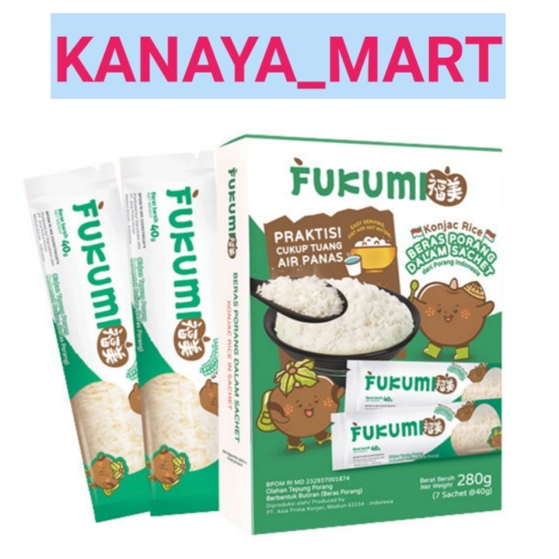 

FUKUMI Beras Putih Porang Kemasan Box 280 Gr Isi 7 Sachet