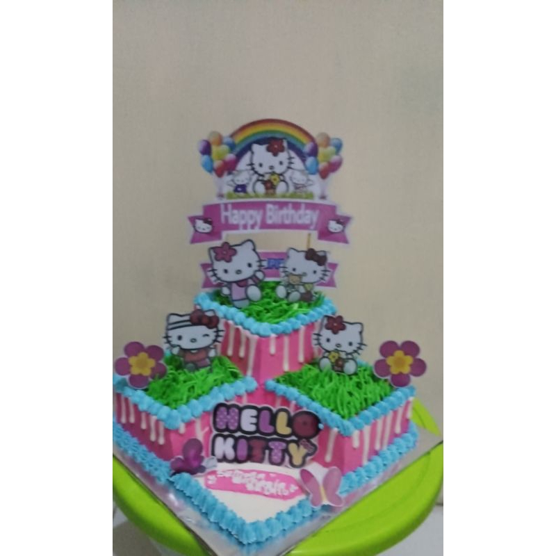 

CAKE ULTAH SUDUT / KUE ULTAH HELLO KITTY / CAKE HELLO KITY