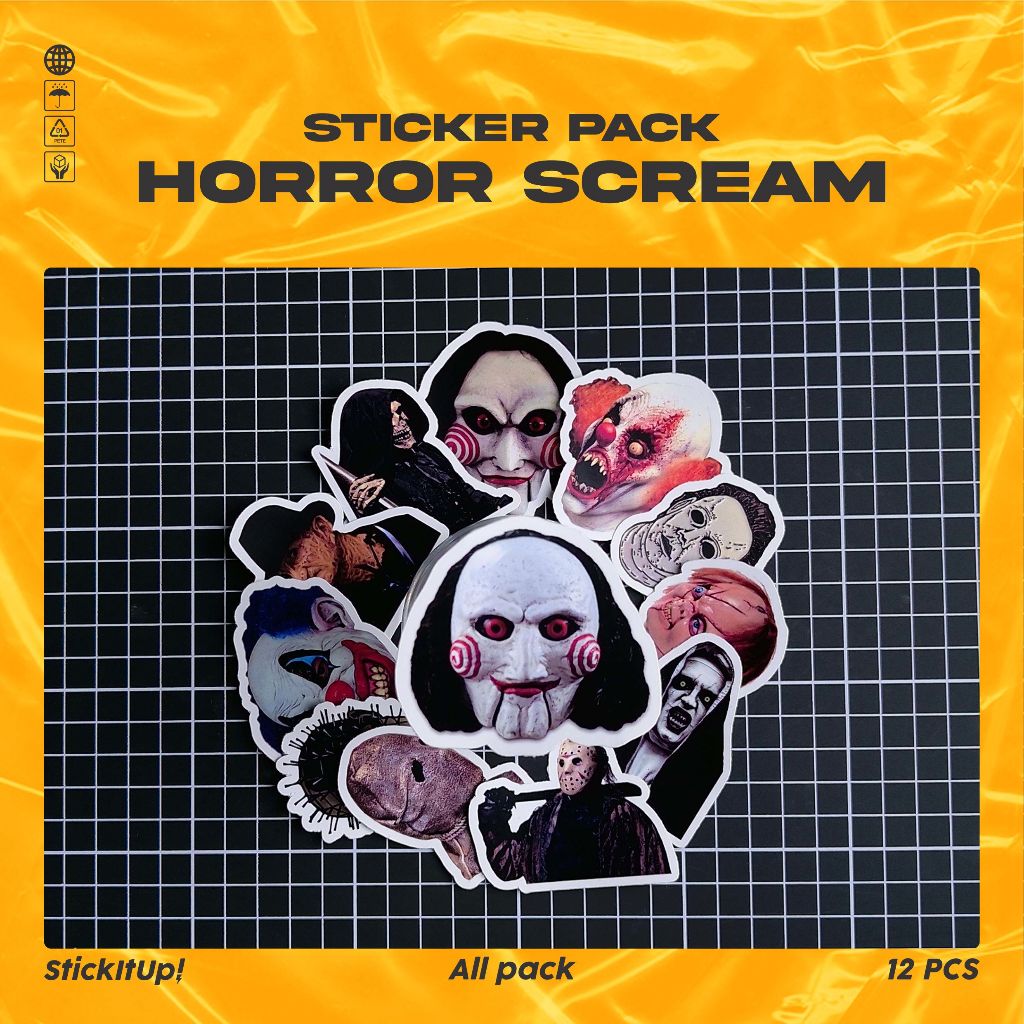

COD✨ StickItUp Stiker Pack Halloween Horror Scream Lucu Colorfull Keren Untuk Koper Laptop Skateboard