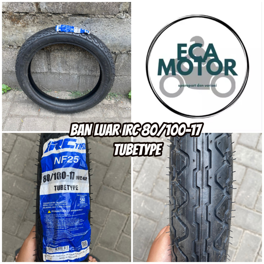 BAN LUAR IRC TUBETYPE / NON TUBLESS 80/100-17  || BAN LUAR IRC VERZA/MEGAPRO 80/100-17 TUBETYPE