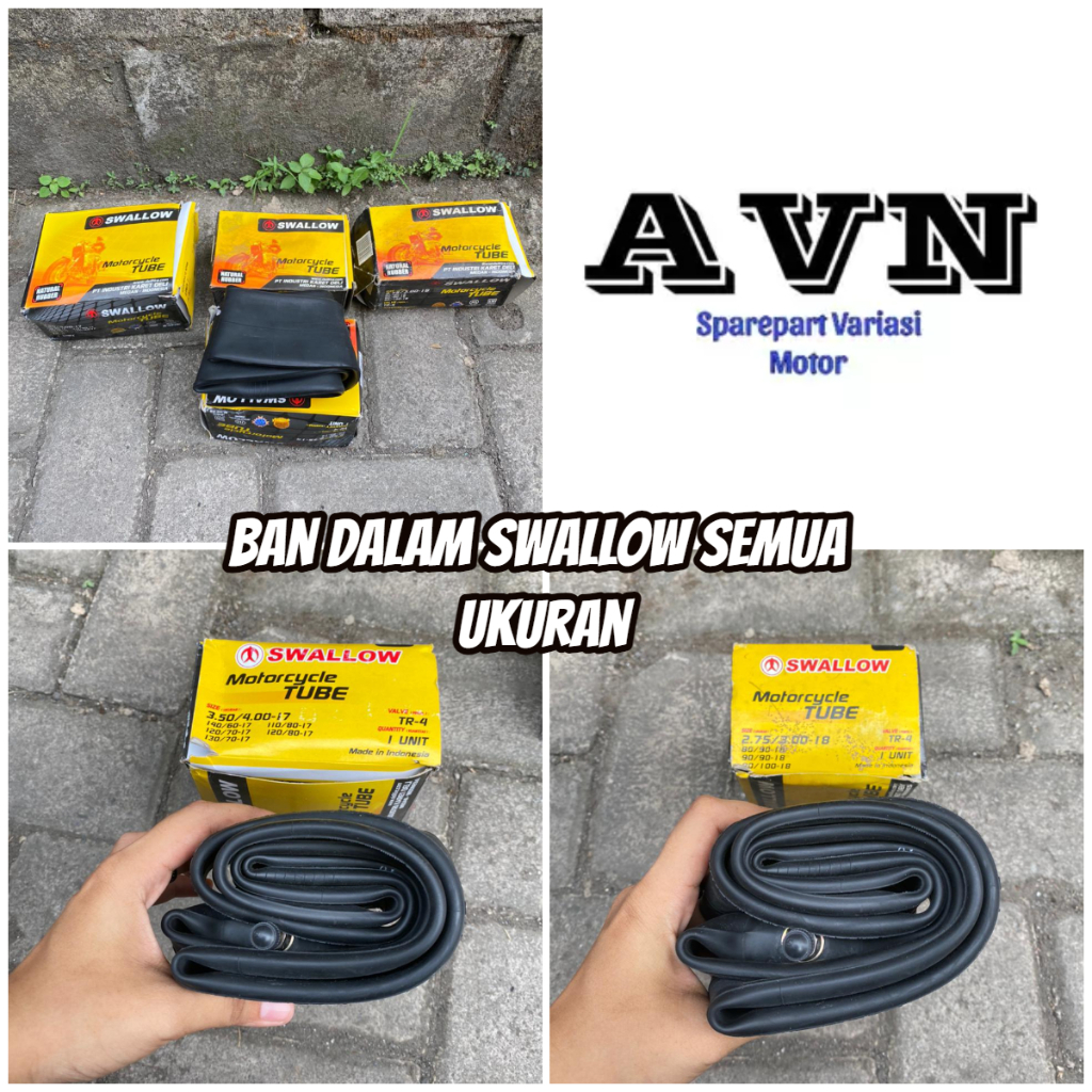 BAN DALAM MOTOR  SWALLOW SEMUA UKURAN// BAN DALAM MOTOR SWALLOW LENGKAP RING 14 RING 17