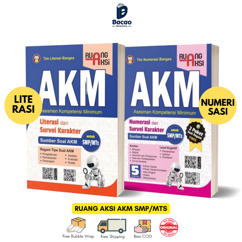 Buku Ruang Aksi AKM Numerasi Literasi dan Survey Karakter SMP MTS by Tim Numerasi Literasi Bangsa
